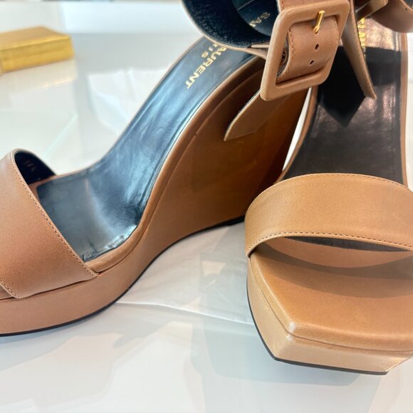 Saint Laurent Leather sandals WITH PLATFORM AND ANKLE STRAP. SiZE 8,5 - Picture 2 of 9